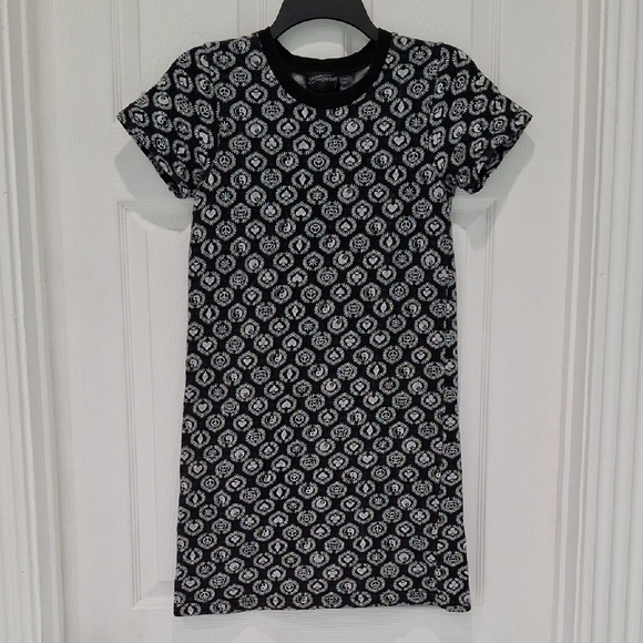 Vintage Black and White Patterned Dress - Picture 1 of 5